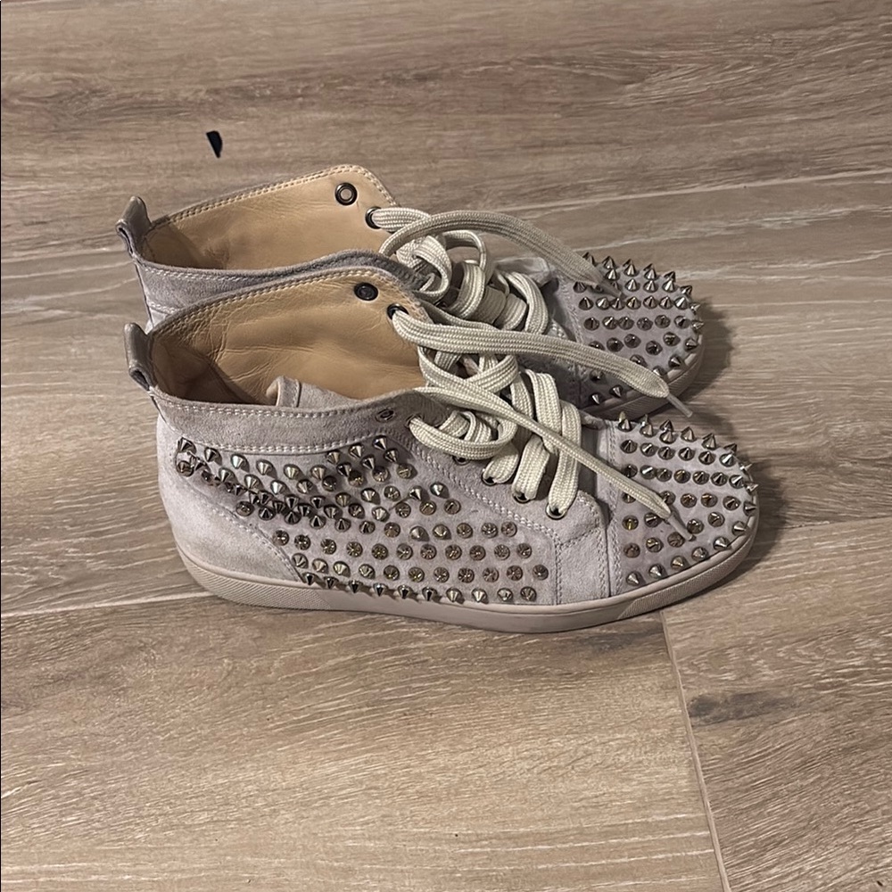 Christian Louboutin Studded Gray Sneakers
